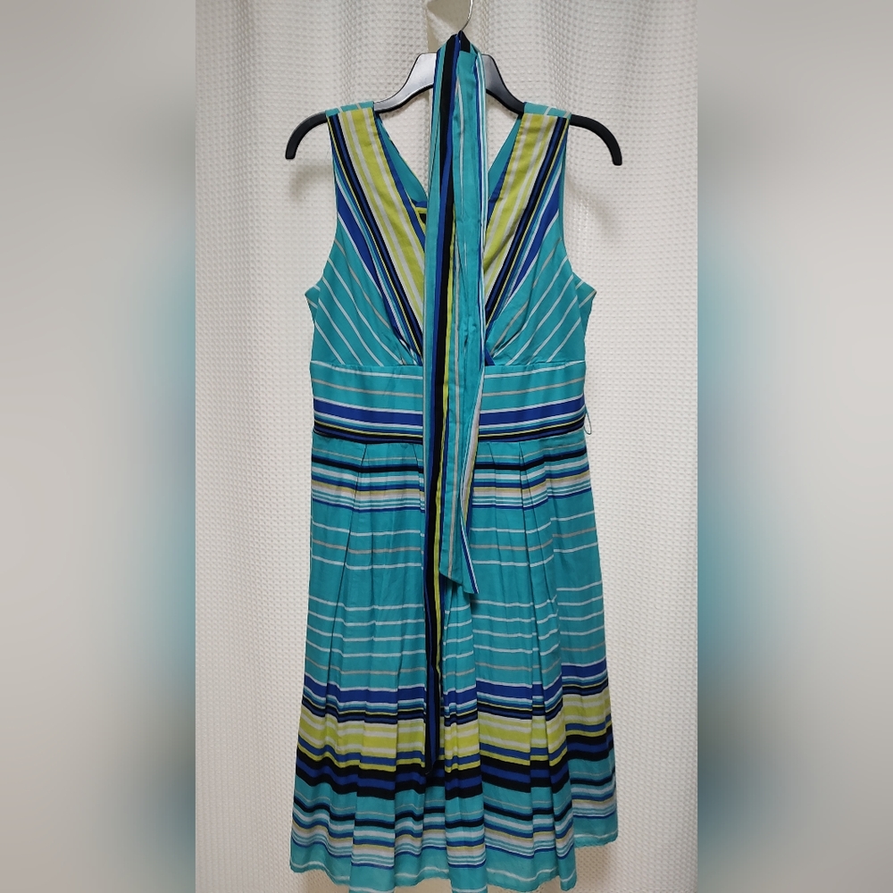Summer Cotton Dress Green Blue 6